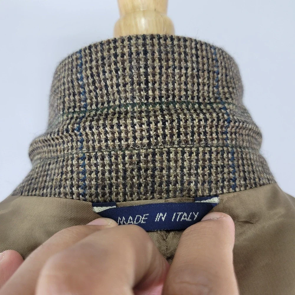 Harold Powell Men's Sport Coat Blazer Two Button Flannel Wool Alpaca‎ ITALY 44R